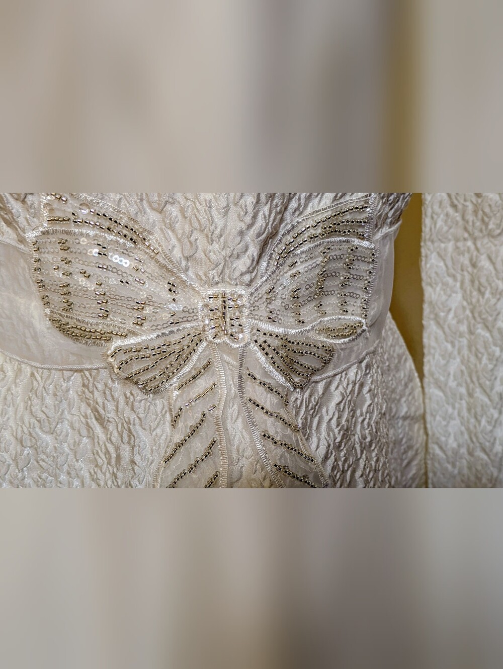 Sister Jane Textured White V-Neck Tunic with Bow Waist Size  XS - Picture 4 of 11
